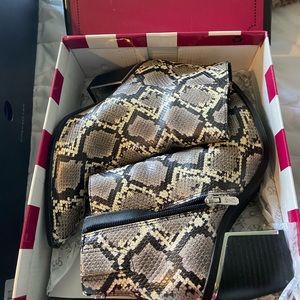 NWT snake skin ankle boots